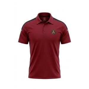 MLS Atlanta United FC Mens Polo Shirt Maroon Black Short Sleeve Large NWT